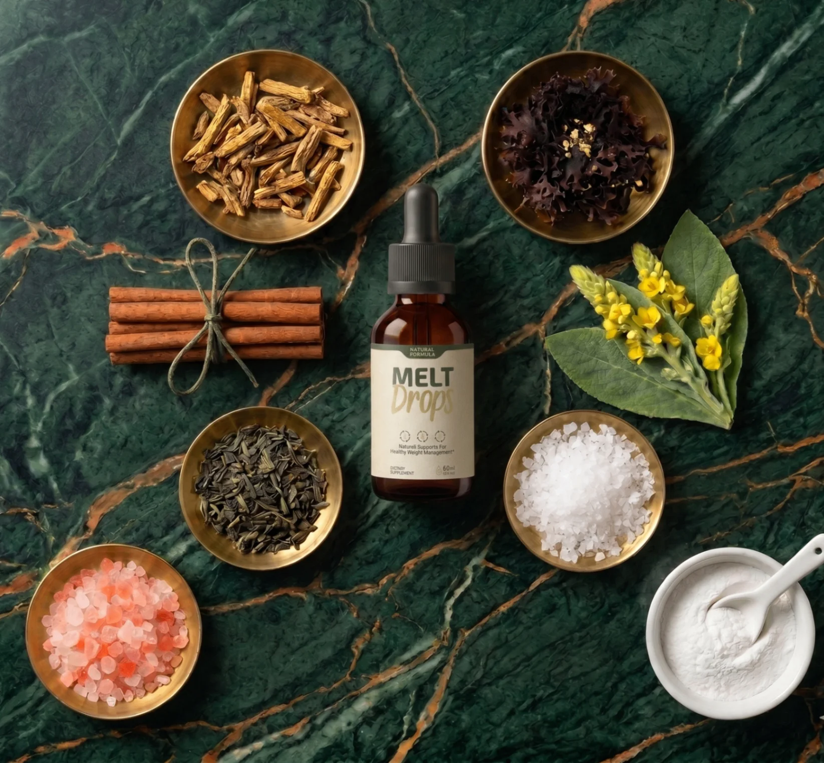 Melt Drops ingredient panel — plant-based sublingual formula